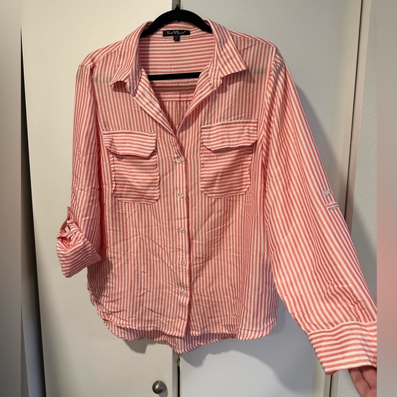 Velvet Heart Striped XL Button Down Shirt - Picture 9 of 14